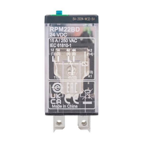 top view of the RPM22BD relay